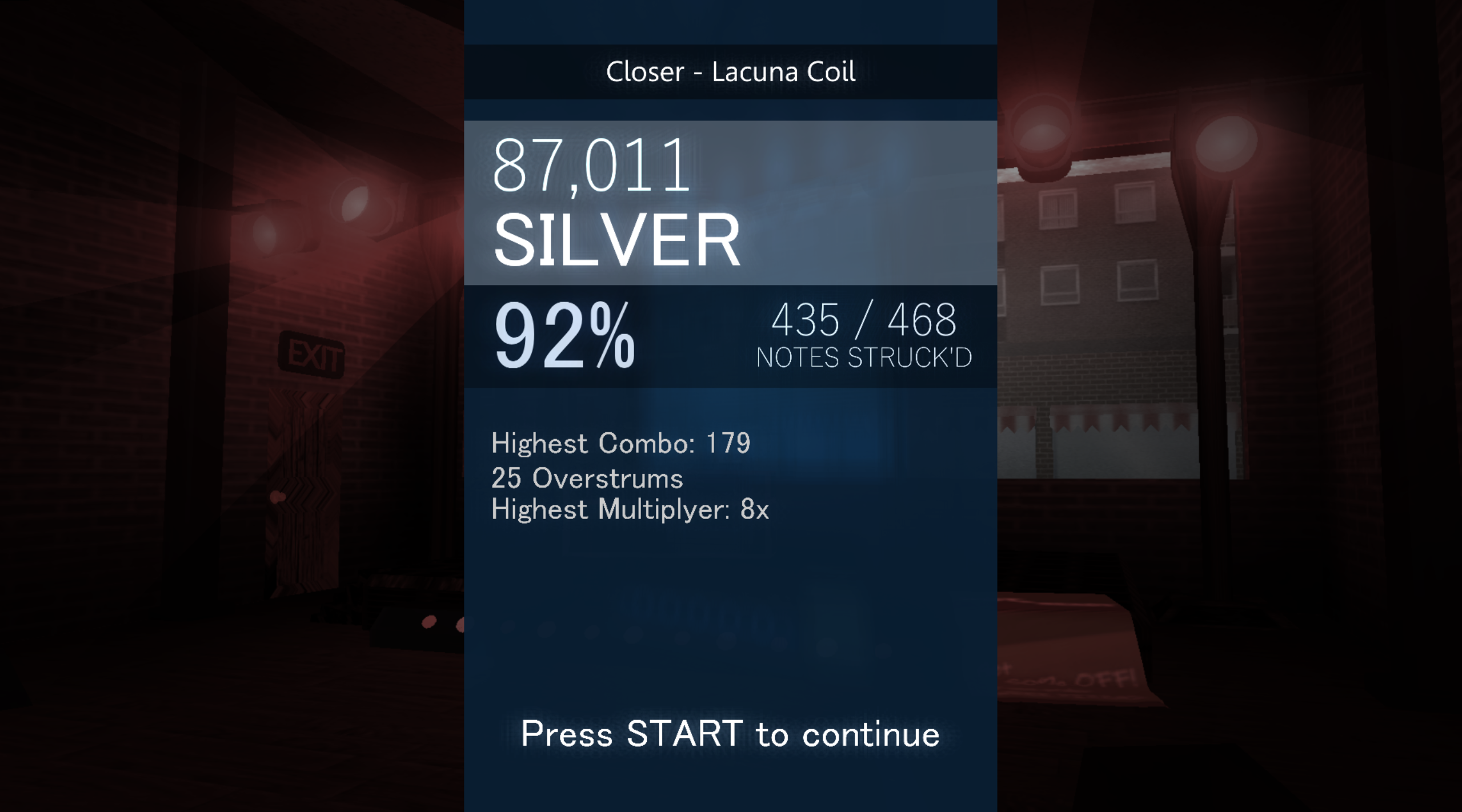 Results screen