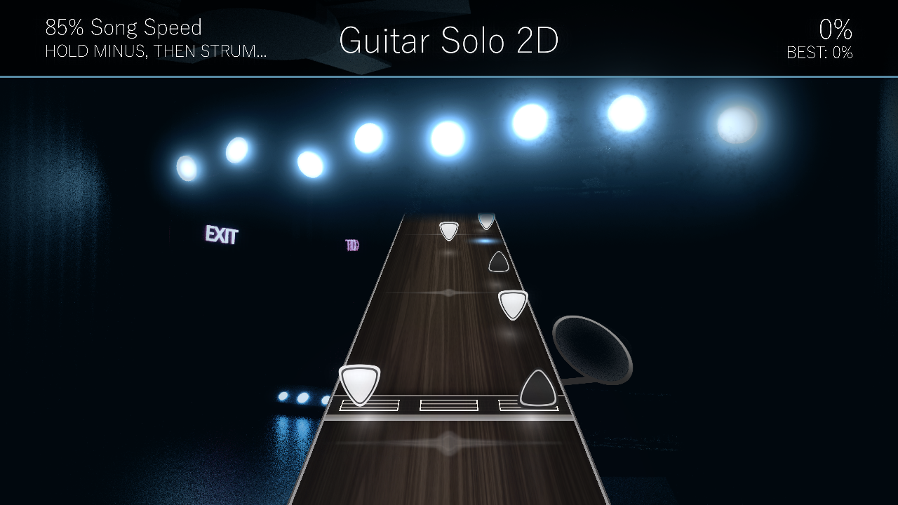 Practice mode with adjustable song speed